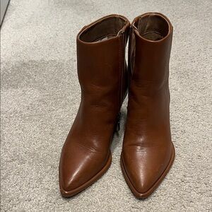 Blondo Brown Leather Waterproof Ankle Booties